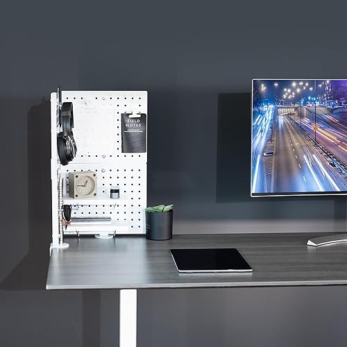 Miniatura 27 de VIVO Tablero de clavijas de escritorio con abrazadera de acero, panel de privacidad de 60 x 24 pulgadas, tablero magnético de clavijas, organizador