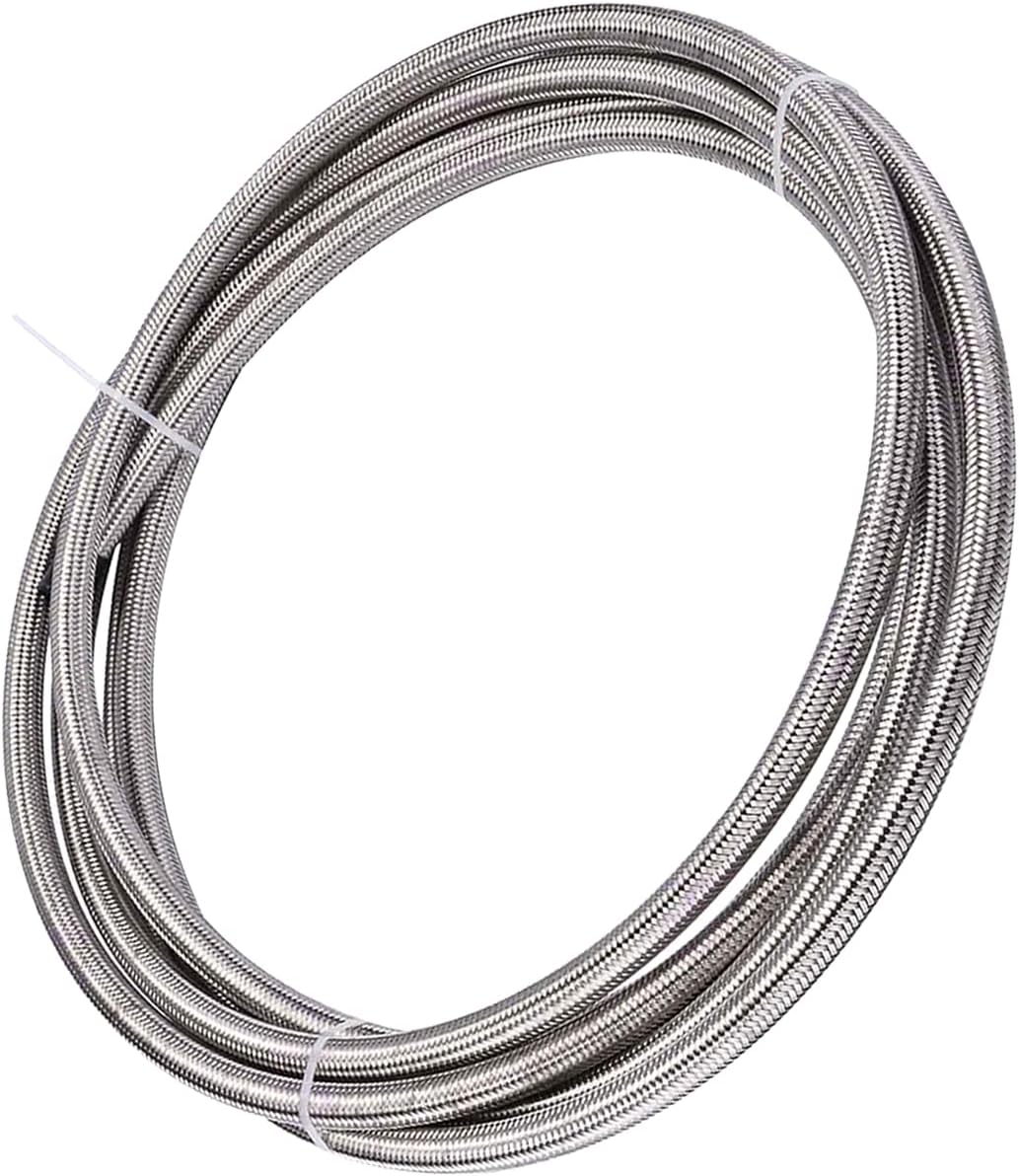 Caffney 1m 6AN Fuel Line Hose AN6 5/16" Stainless Steel Braided Fuel