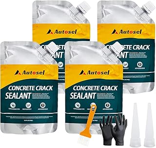 Concrete Crack Filler, High Elasticity Cement Crack Repair Sealant, Self-Leveling Waterproof Caulking Glue for Driveways, Walkways, Patios, Outdoor Concrete Joint Repair-4 PCS