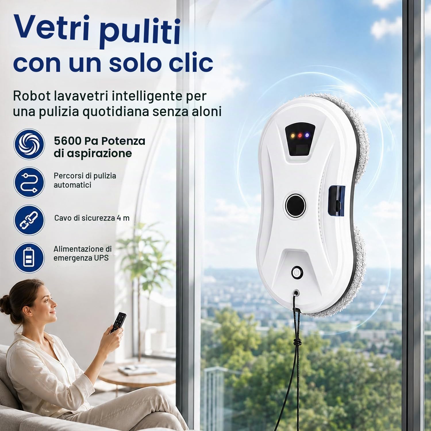 Deedlite RoboClean Lavavetri Osmo – Controllo IA, 3 Modalità Automatiche