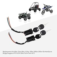 Vista 5 de GOOFIT Llave de interruptor de encendido de 3 cables para 50 cc, 70 cc, 90 cc, 110 cc, 150 cc, 200 cc, 250 cc, Go Kart, duna, buggy, buggies, ATV