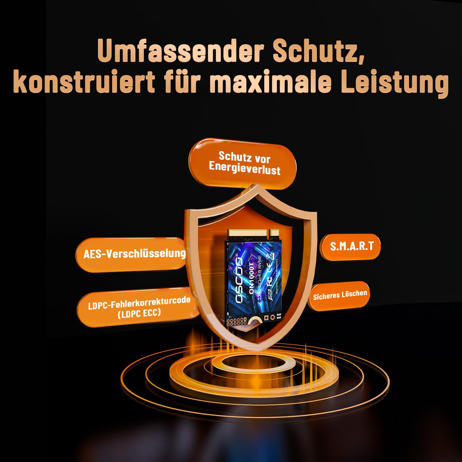 512GB NVMe M.2 2230 SSD Bis zu 5200MB/s Lesen & 4000MB/s Schreiben PCIe Gen4x4 Interne Festplatte 3D NAND Kompaktes Hochgesch windigkeits Speicher für Laptops, Mini-PCs