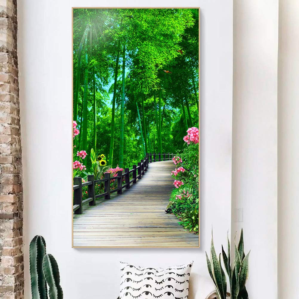 DIY 5D Diamantmalerei Landschaftsbild – Großes Bastelset 85 X 45 Cm | Runde Diamanten | Komplettset Zum Entspannen & Dekorieren