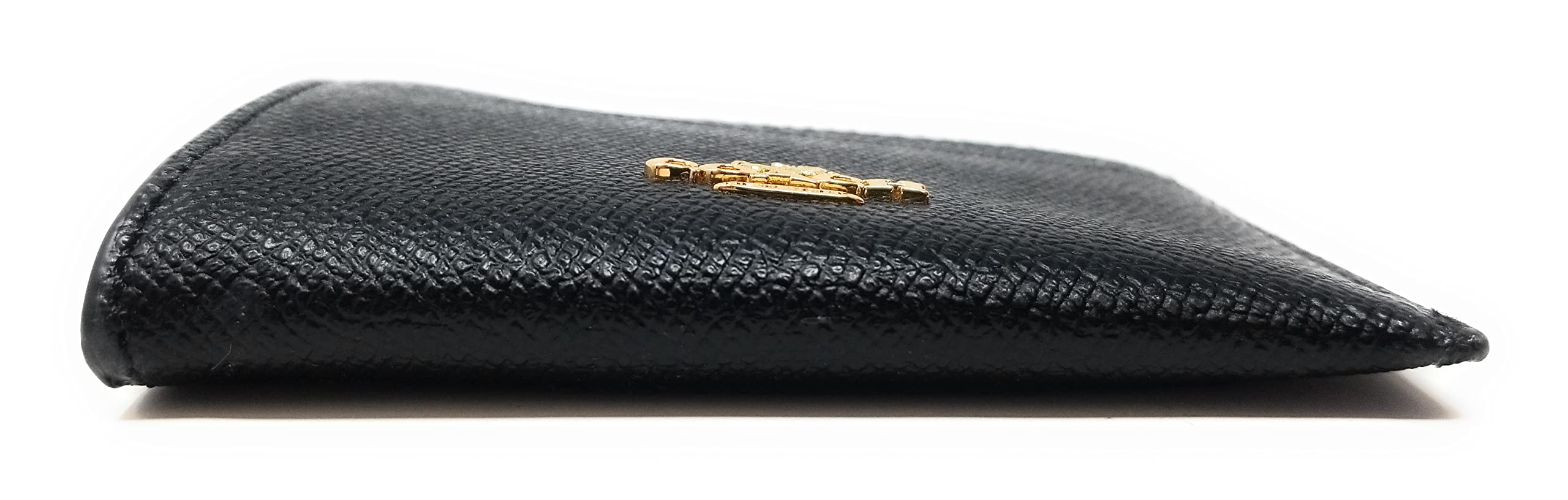 COACH Mini étui d'identification skinny pour femme (cuir croisé, noir), noir, classique, Noir , Classique