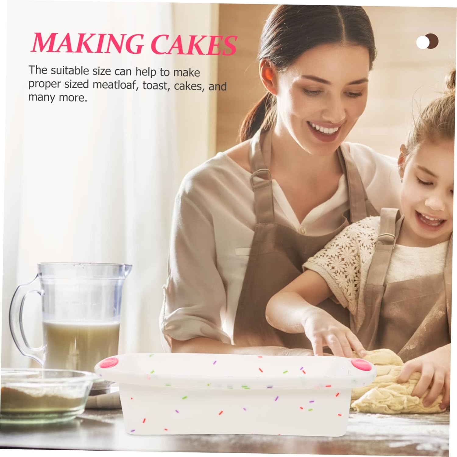 2-Piece Silicone Toast Baking Molds Set Nonstick Flexible Cake Loaf Pans for Home Baking for Bread and Cake Preparation