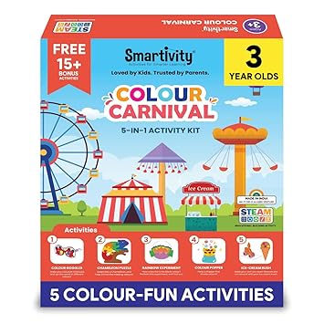 Smartivity Colour Carnival Activity Kit for 3 Years old Boys & Girls | 5 in 1 Fun Activities - Rainbow Experiment, Colour Goggles, Puzzle & More | Perfect Gift Toys / Games for Kids 3 Years Old | Made in India By IIT Alumni