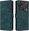 AXUEQIN-Wallet Case for ZTE Nubia Z70 Ultra, Premium PU Leather Protective Case with Wristband Card Holder Magnetic Flip Kickstand Phone Cover Green