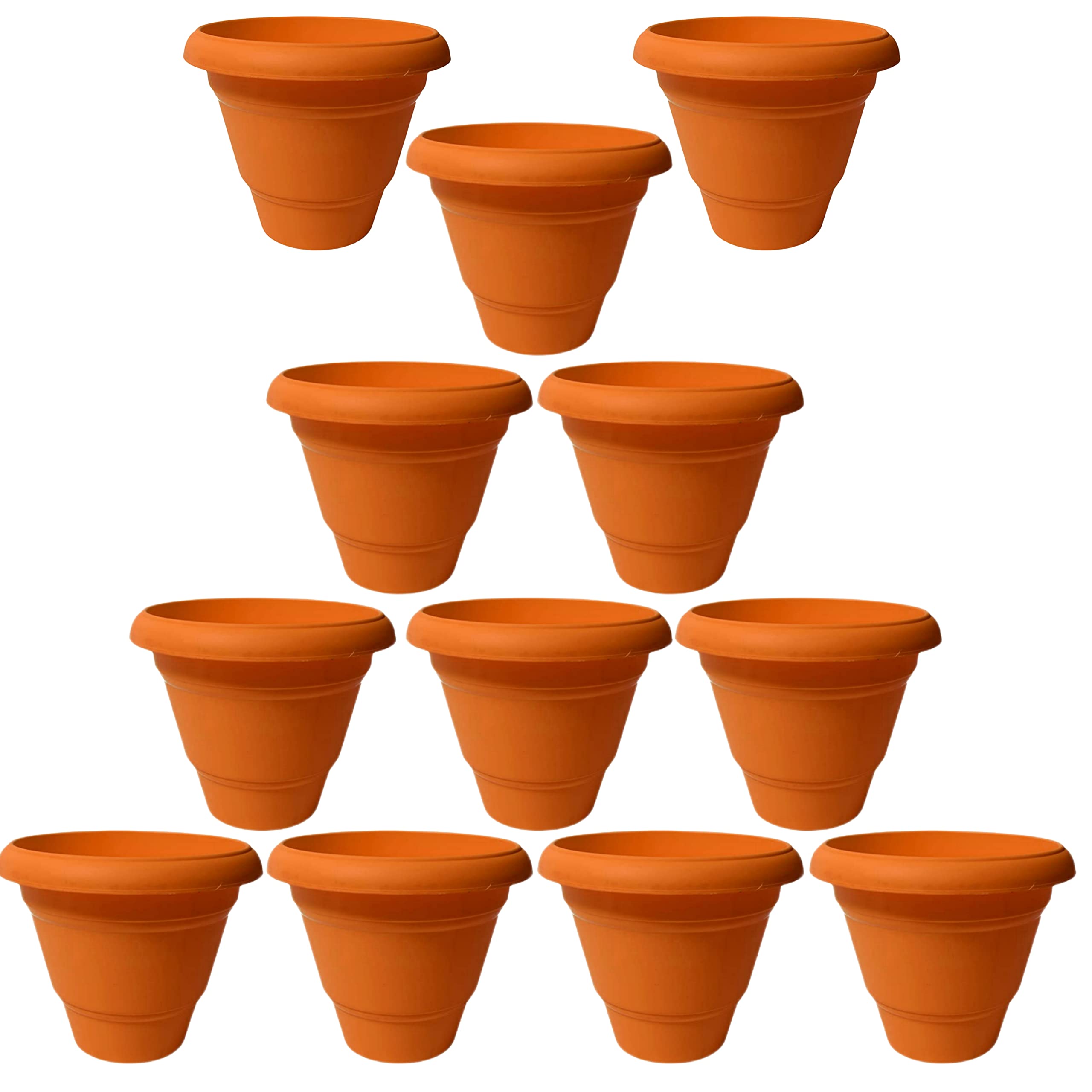 SANROZ Planter Heavy Duty Plastic Evergreen Terracotta Without Plate, Pot Planter Plant Container Set Brown Color - Garden Planters/Flower Pots. (12 Inch, Pack of 12) (B0BYZTC3S1) Amazon Price History, Amazon Price Tracker