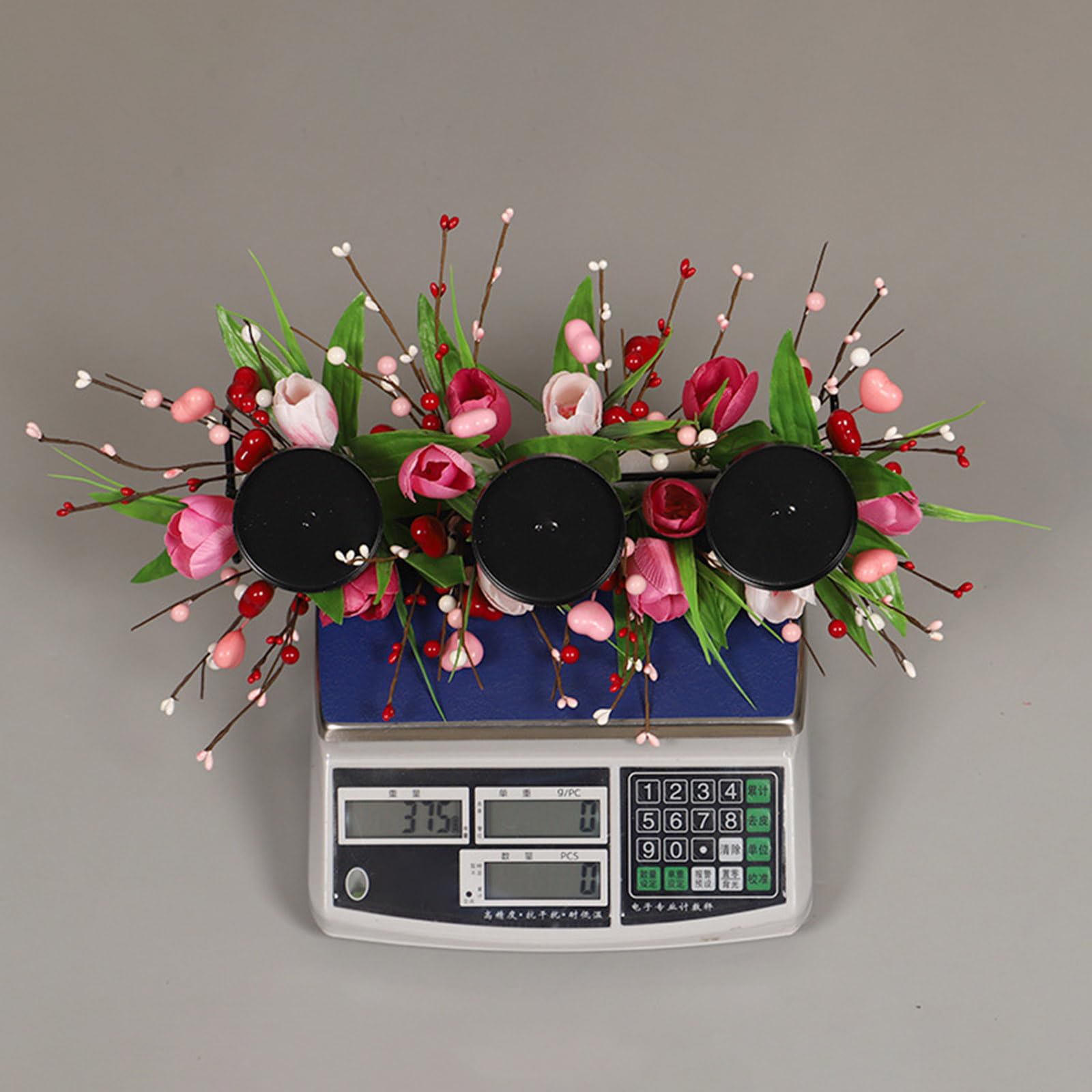 Iron Holer - Soporte decorativo para velas de flores artificiales para el día de San Valentín, bodas, centros de mesa, soporte decorativo para decoración del hogar