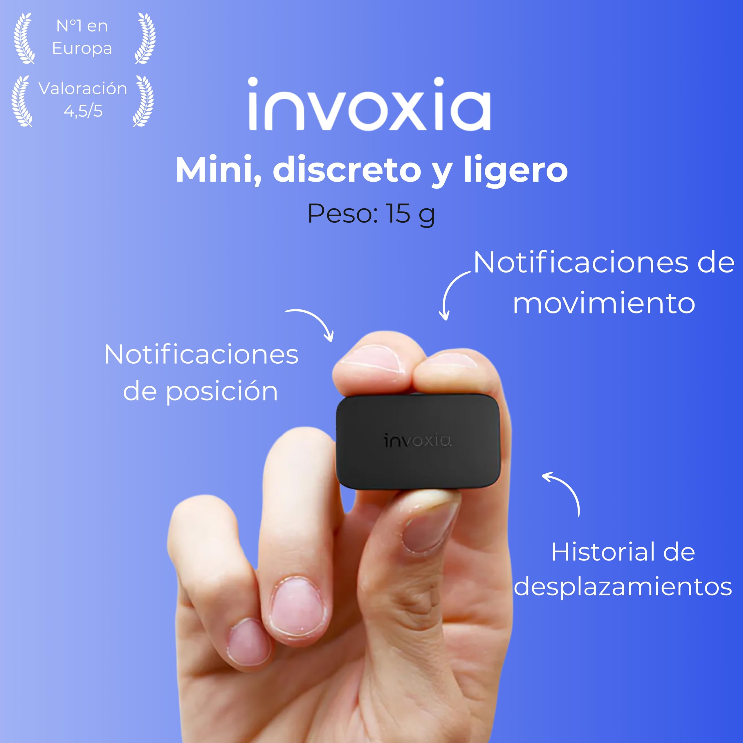 invoxia Mini lokalizator GPS, wodoodporny tracker GPS z alarmem antykradzieżowym w czasie rzeczywistym, czas pracy baterii do 3 miesięcy, zawiera 3-letnią subskrypcję, mały i lekki, antykradzieżowy na