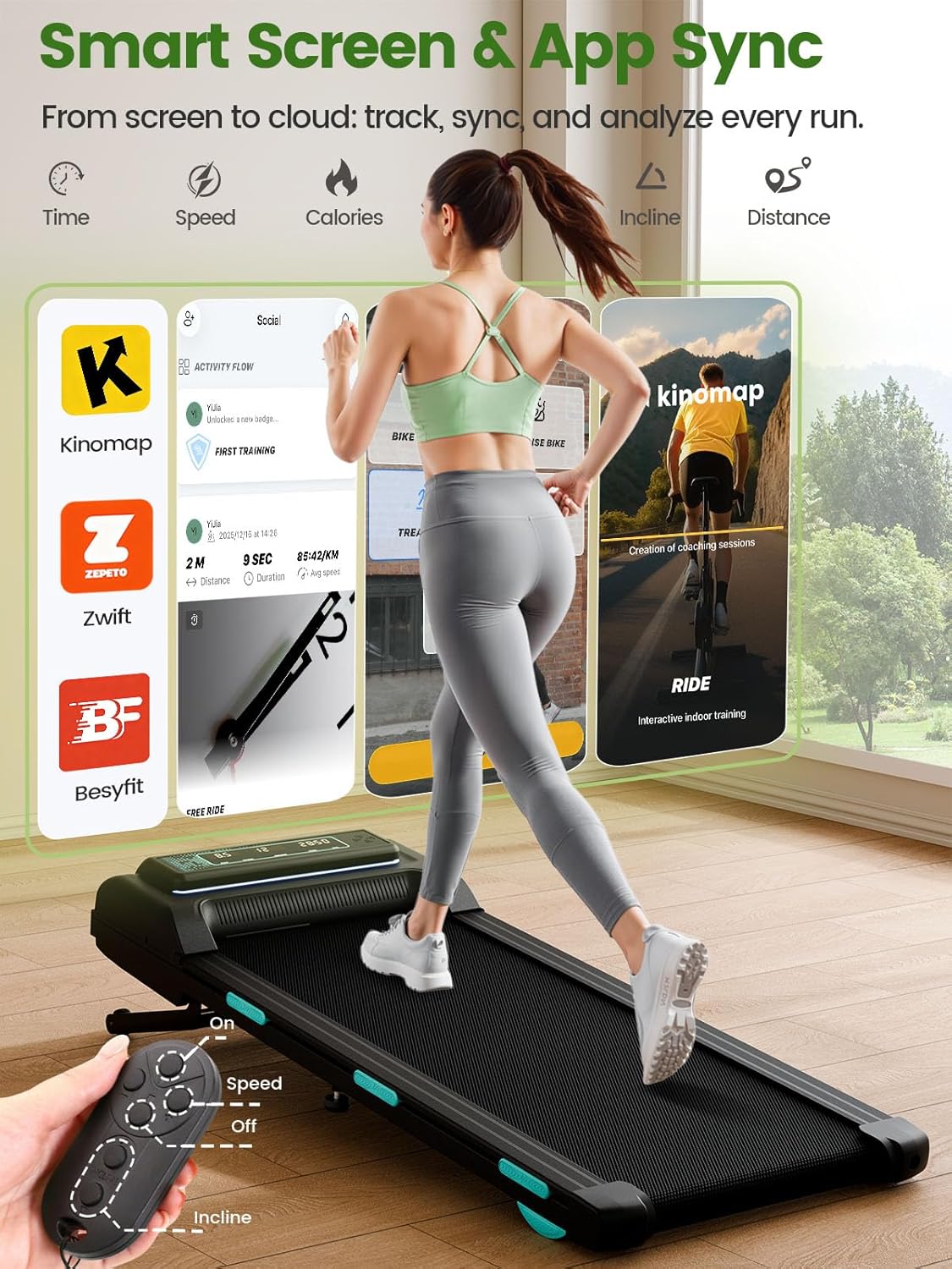 Jackfield Walking Pad Treadmill with 12% Auto Incline, 450 lbs Capacity Under Desk Treadmill for Home Office, 3.5 HP Portable Running Machine with Triple Shock Absorptiojn