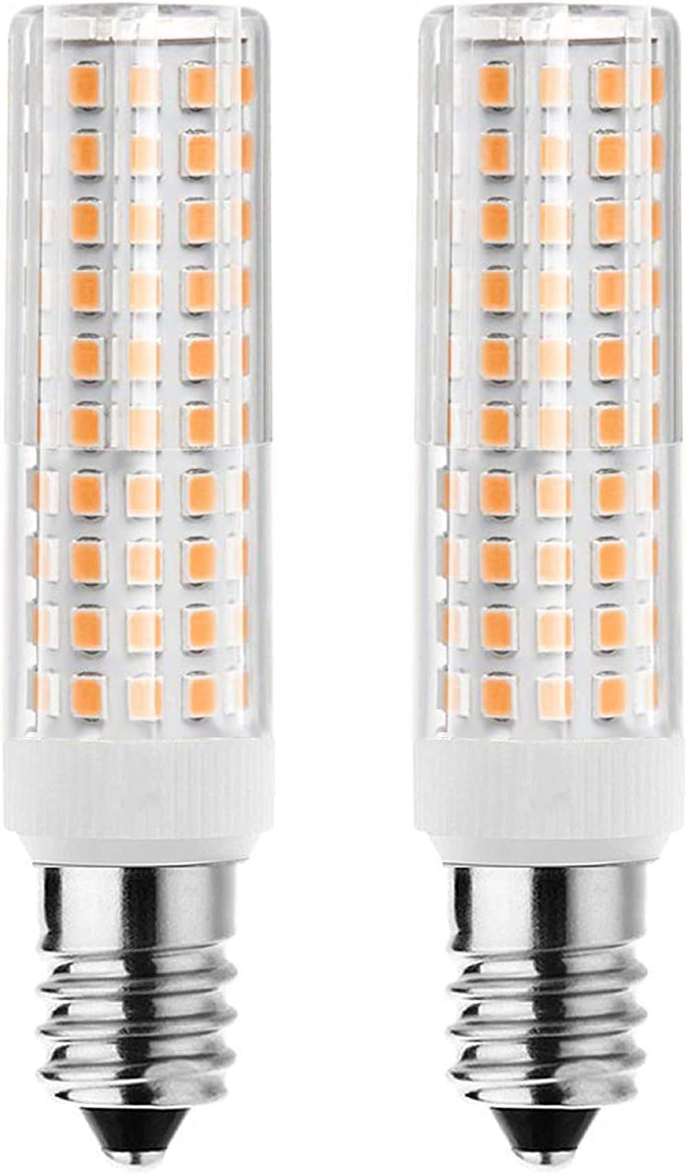 E11 led Bulb 100w Halogen Bulbs Replacement, JD T4 e11 Mini Candelabra Base 110V 120V 130 Voltage Input Light Bulbs, Pack of 2 (75W Warm White)