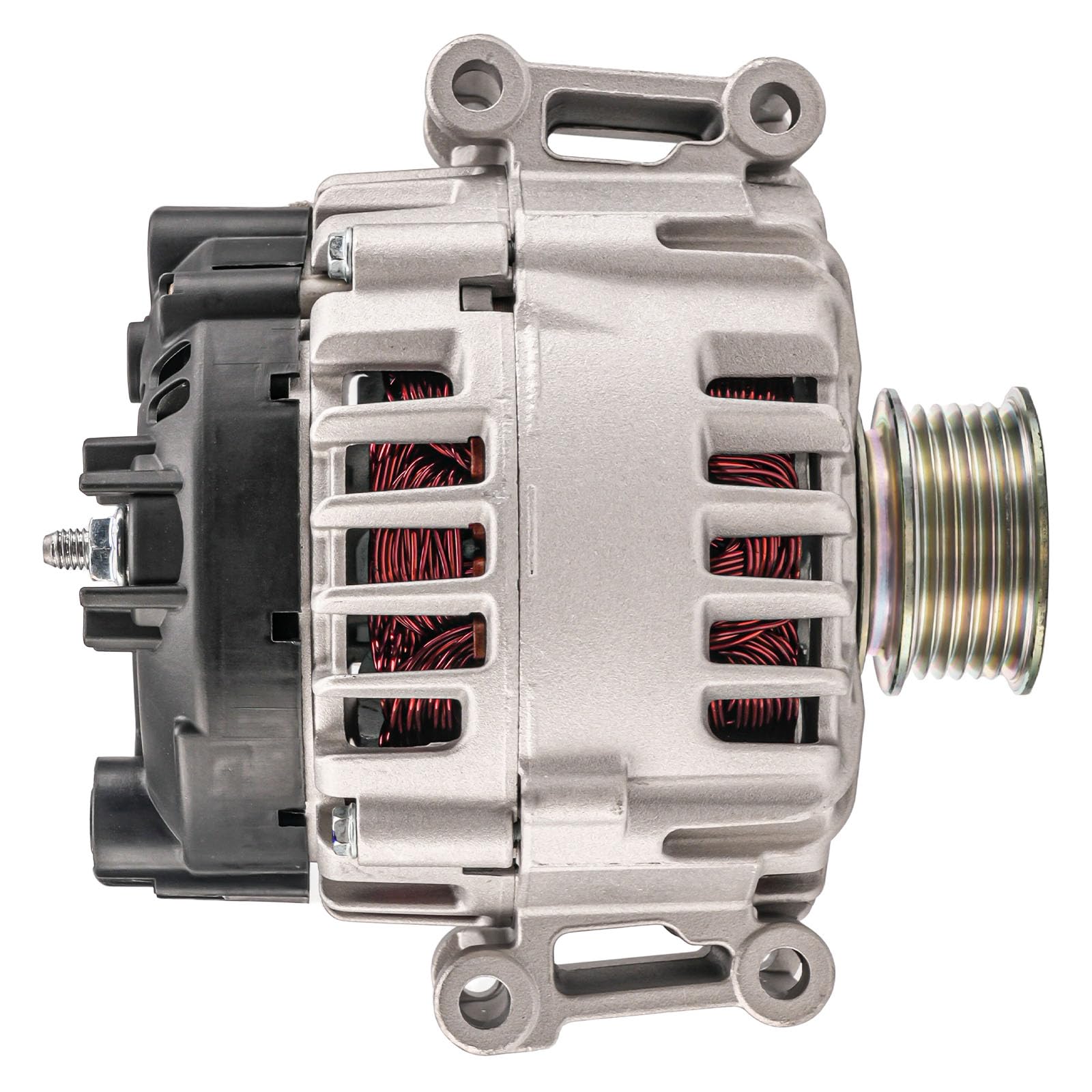 PHILTOP Alternator Compatible With Audi for 2009-2017 Tiguan, CC 2008-2014 GTI 2012-2013 Jetta 2009-2016 Eos 2002-2009 A4 2008-2010 Jetta (Bosch Unit; 140 Amp) 11070N 12V CW 6-Groove Pulley