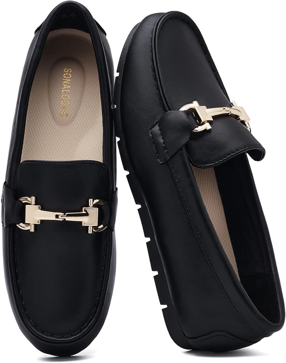 Loafers for Women,Arch Support & All-Day Comfort,Slip On Women's Flats Casual Work Walking Dress Shoes Business Office