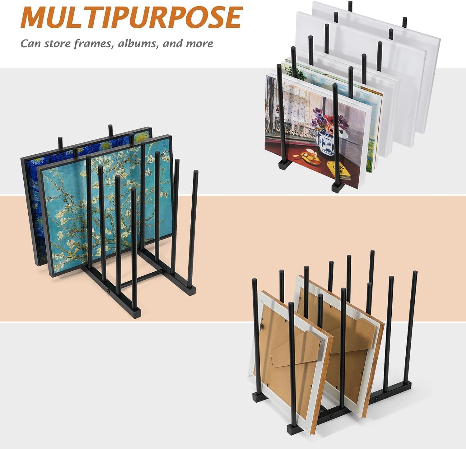 OGFC 51106 Art Storage Rack Painting Canvas, Metal Drawing Storage SHELF for Canvas Frame Drawing Board (Black) STAND 4