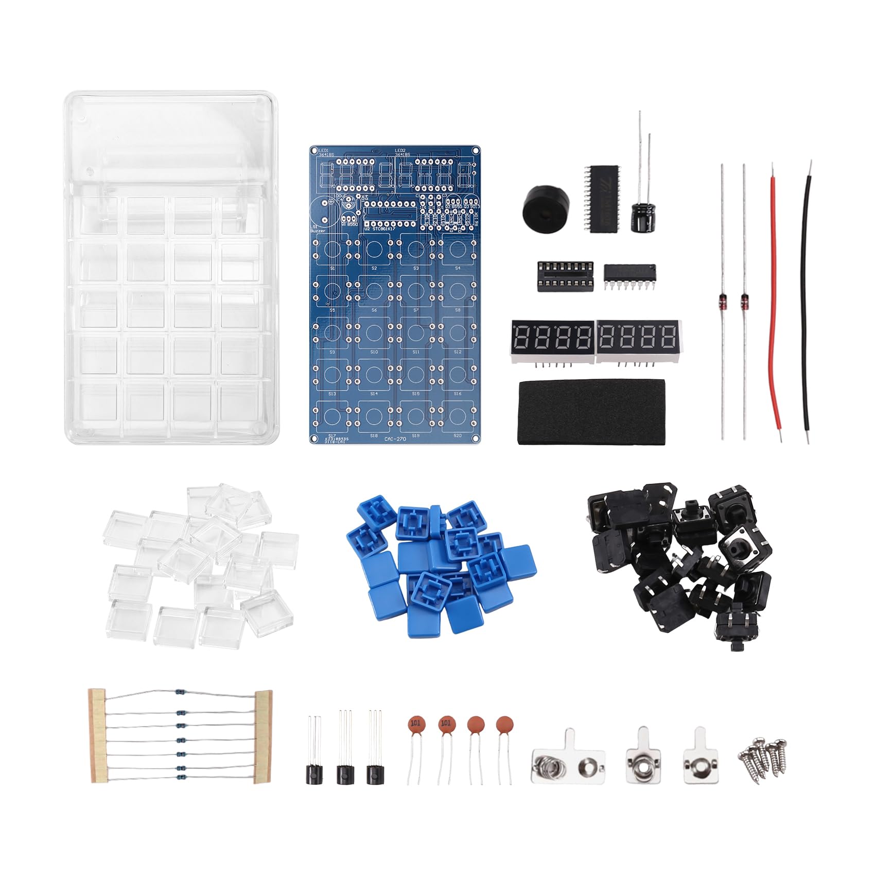 Littimoon DIY Calculator Kit with LED Display Calculator Electronic Making Soldering Training Experiment Practice Solder Project C