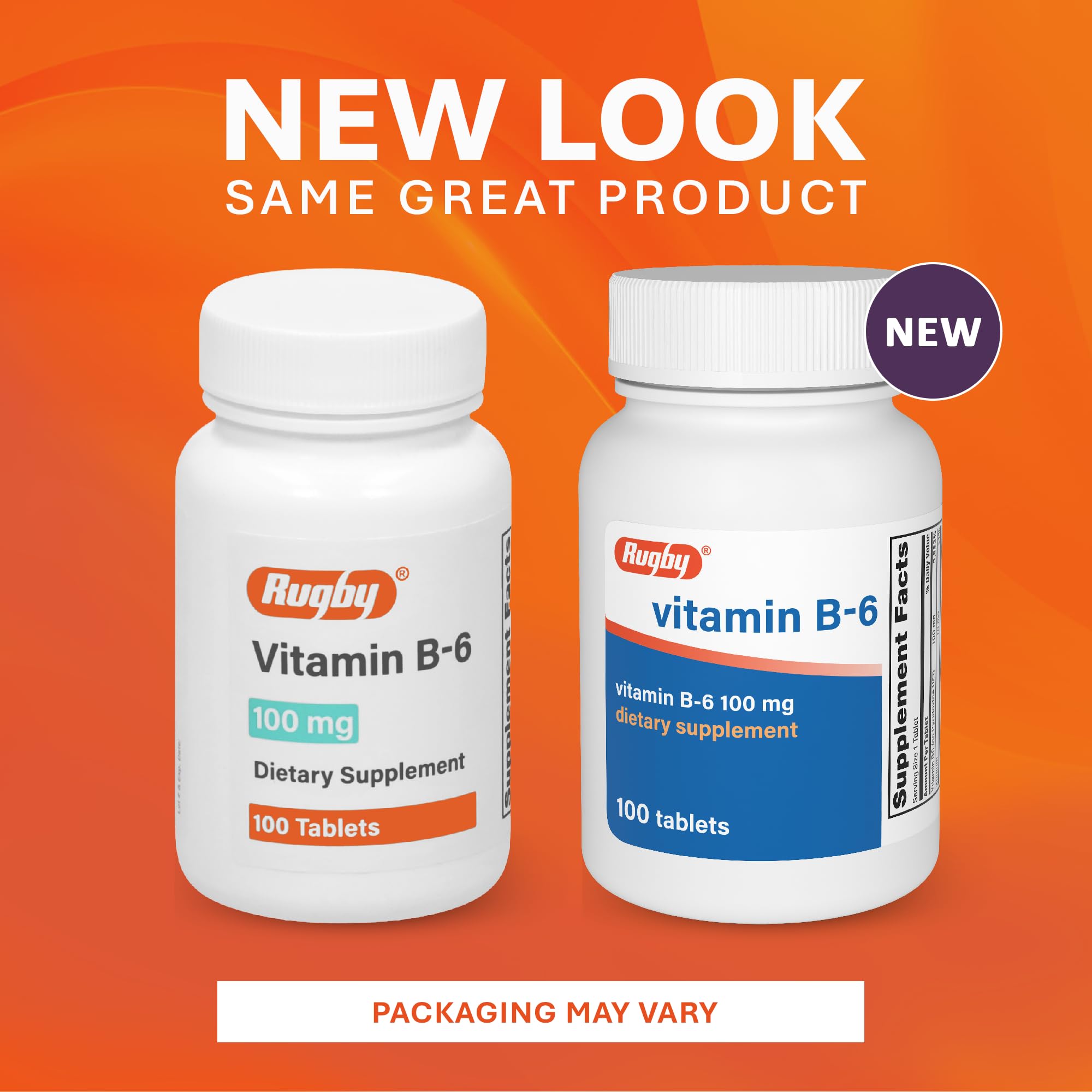 Rugby Vitamin B-6 Tablets - 100mg of Vitamin B6 - Dietary Supplement - 100 Count — Amazon image 7