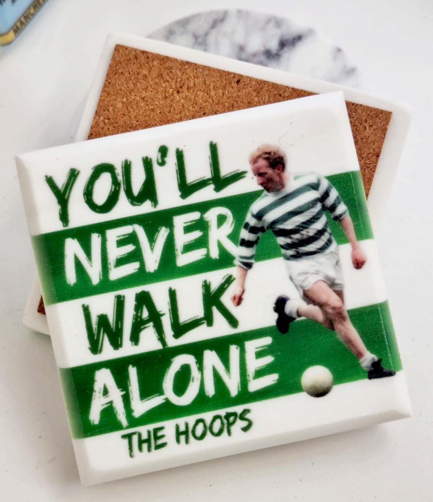 Football Vintage Celtic Football Coaster Celtic Marble Stone Coaster Celtic Fan gift