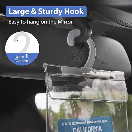 Miniatura 3 de LotFancy Soporte para carteles de discapacitados para automóvil, paquete de 3, soporte para letrero de permiso de estacionamiento para