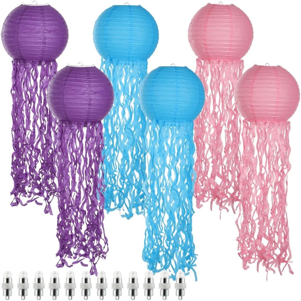 Illuminate Your Party: 6 Pcs Jellyfish Lantern Set for a Magical Mermaid Celebration!