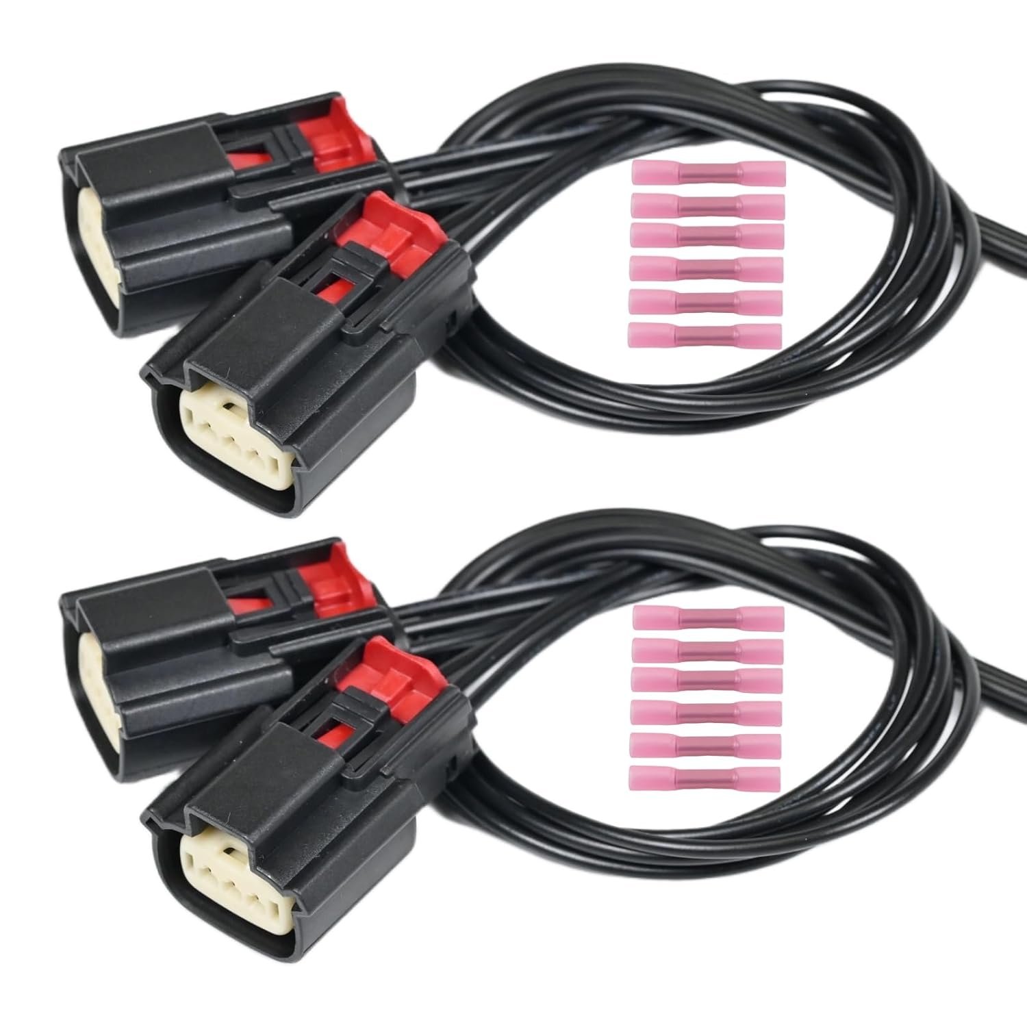 4Pcs Ignition Coil Connector Pigtail Harness 9U2Z14S411EA for Ford V6 V8 Flex for Ford Edge Fusion F150 F350 F250 Super Duty Explorer, for Lincoln MKS MKT MKX - Style 1