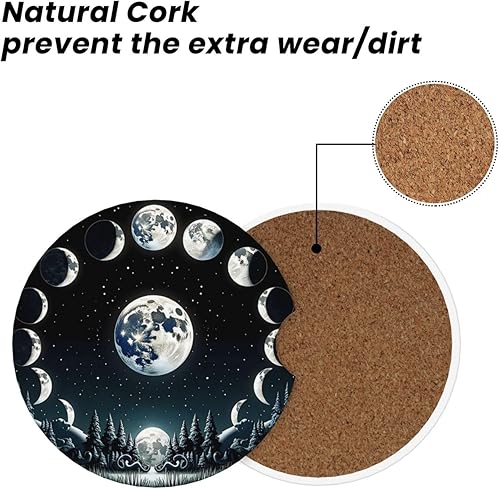 Miniatura 5 de ABLESKY Posavasos de automóvil para portavasos de automóvil, paquete de 2 posavasos absorbentes antideslizantes para automóvil, 2.56 pulgadas, de