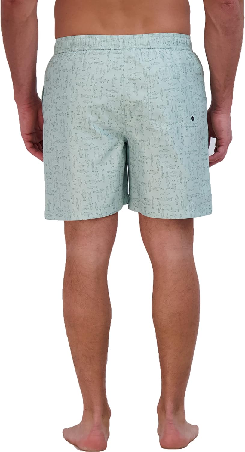 Eddie Bauer Men's SPF 50+ Volley Swim Trunk - Fun Designs, Comfortable and Stylish, 7" Inseam, Celadon, X-Large