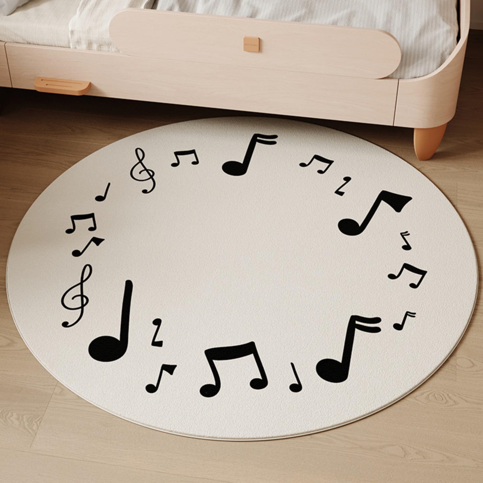 Tapis doux à motif musical pour créer un salon cocon et chaleureux