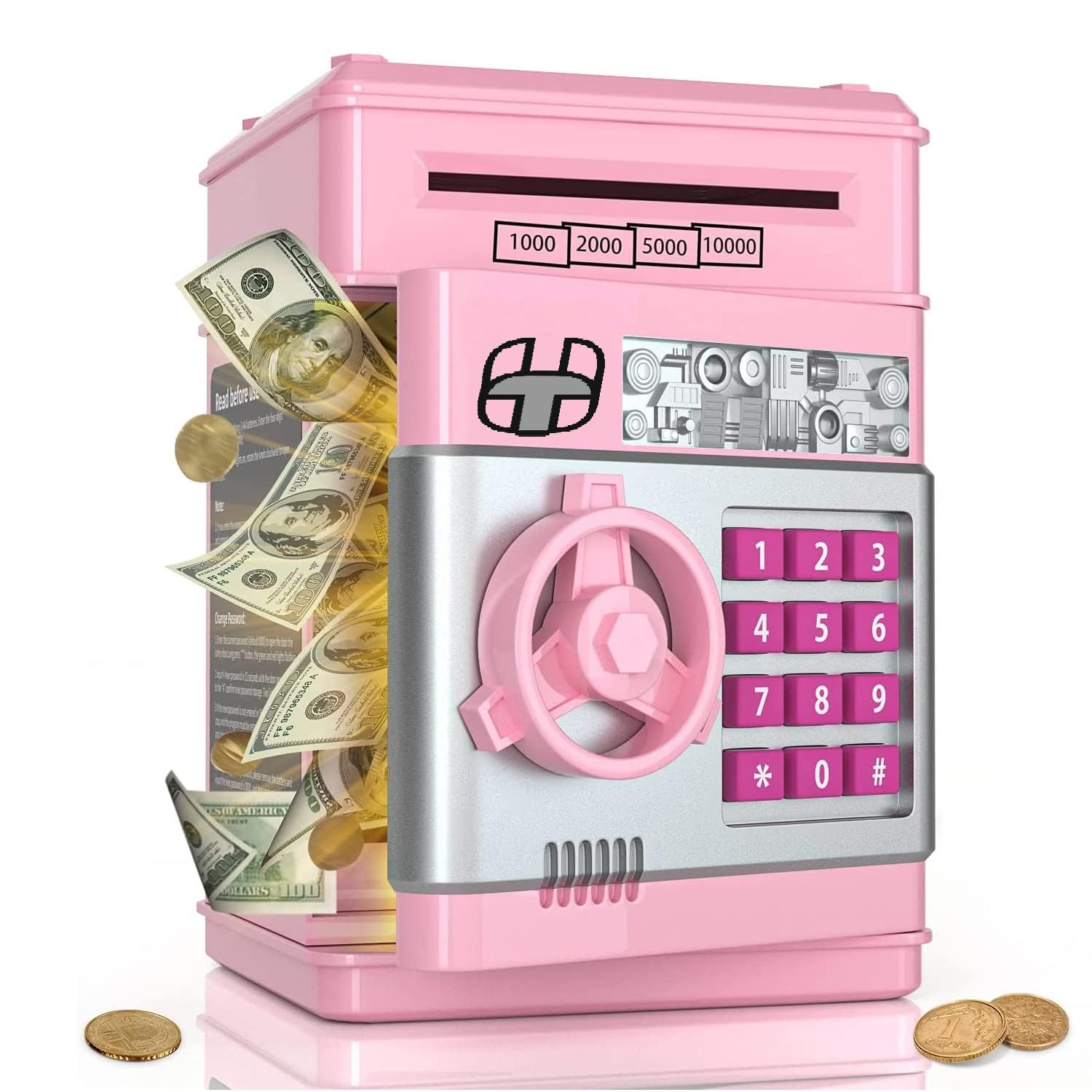 High Trusted® Kids Modern Money Safe ATM Machine, Piggy Bank Box with Electronic Lock, Multi Design - Pink. (B0CDPGKY4P) Amazon Price History, Amazon Price Tracker