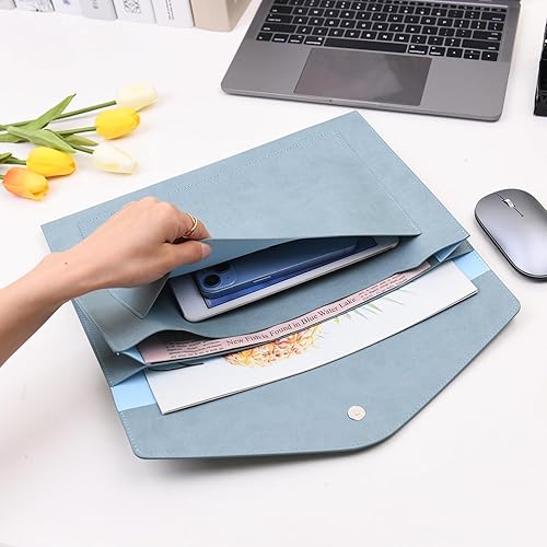 Miniatura 3 de Wason Estuche tipo sobre de piel sintética A4 expansible, bolsillos de gran tamaño para billetes de papel, papelería, tableta y PC, trabajo