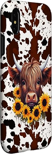 Miniatura 9 de Funda para iPhone 11 Pro Max Western Highland Cow Sunflowers And Cowhide Brown