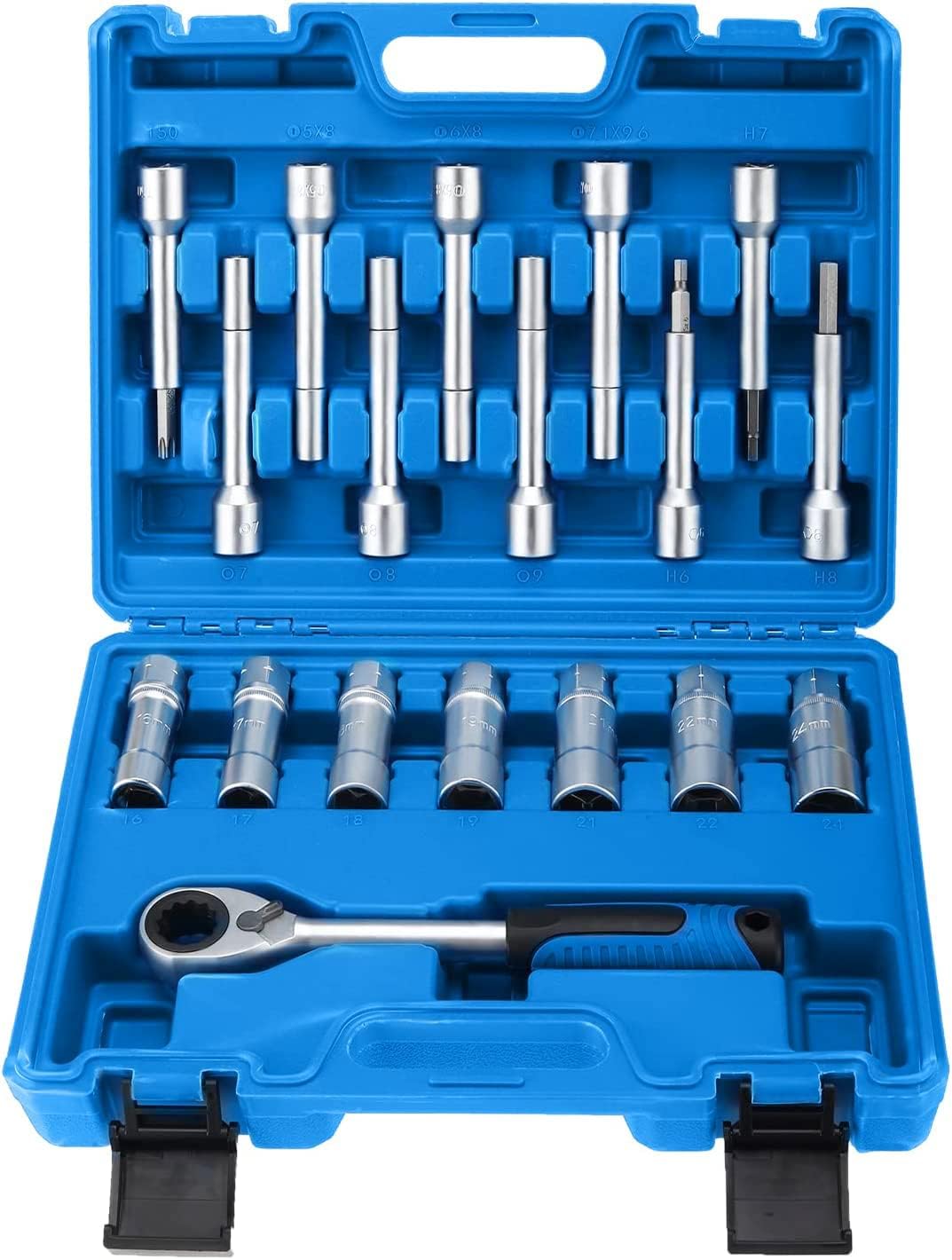 18pc Steering Hub Suspension Shock Absorber Strut Nut Removal Tool Socket Kit