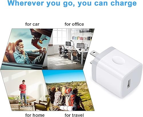 Miniatura 7 de Cargador de pared USB de un solo puerto, adaptador de corriente GiGreen 1A/5V, paquete de 5 bloques de carga, caja de enchufe compatible con