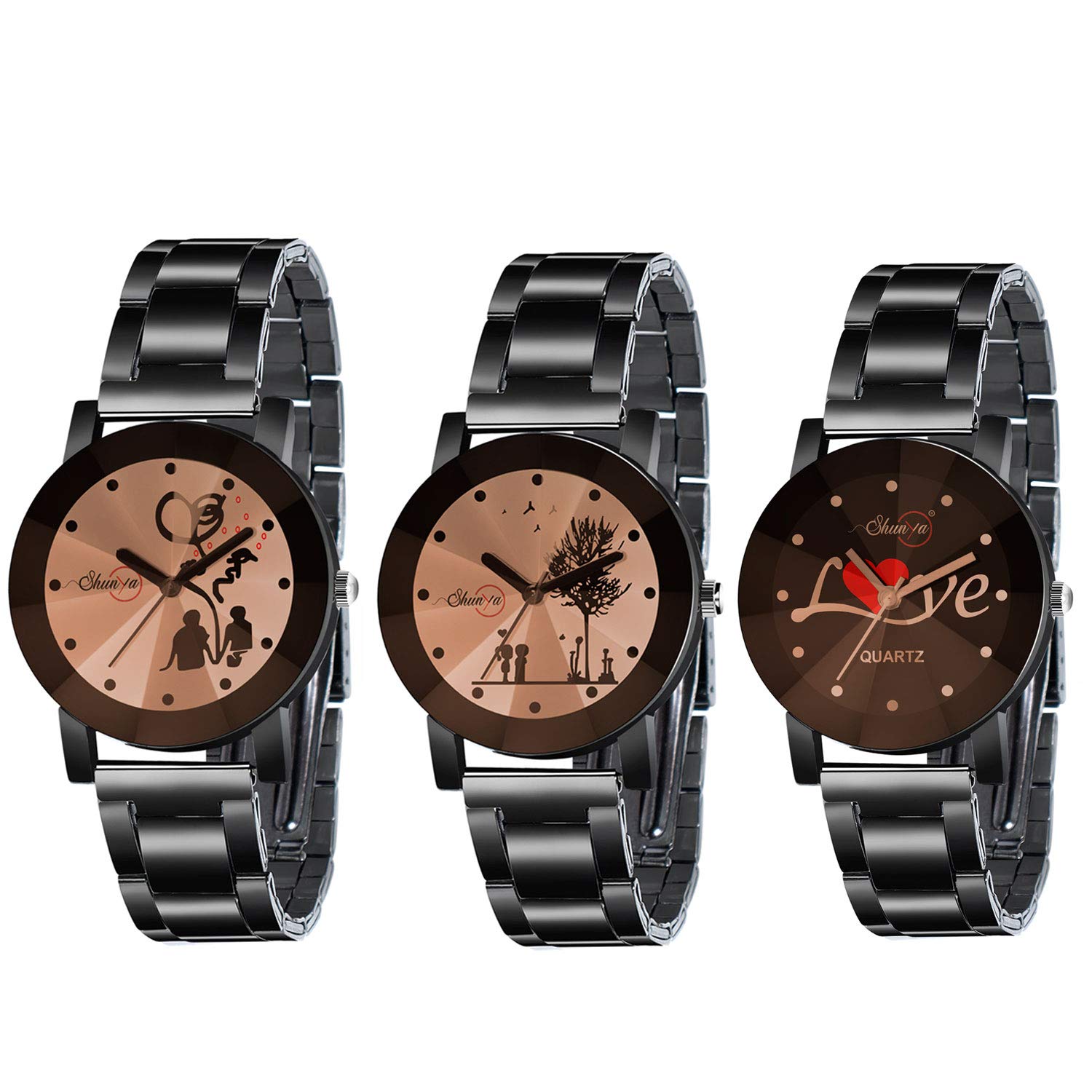 Shunya Analogue Girls Watch (Multicolour Dial Black Colored Strap) (Pack of 3) (B08RBX35YF) Amazon Price History, Amazon Price Tracker