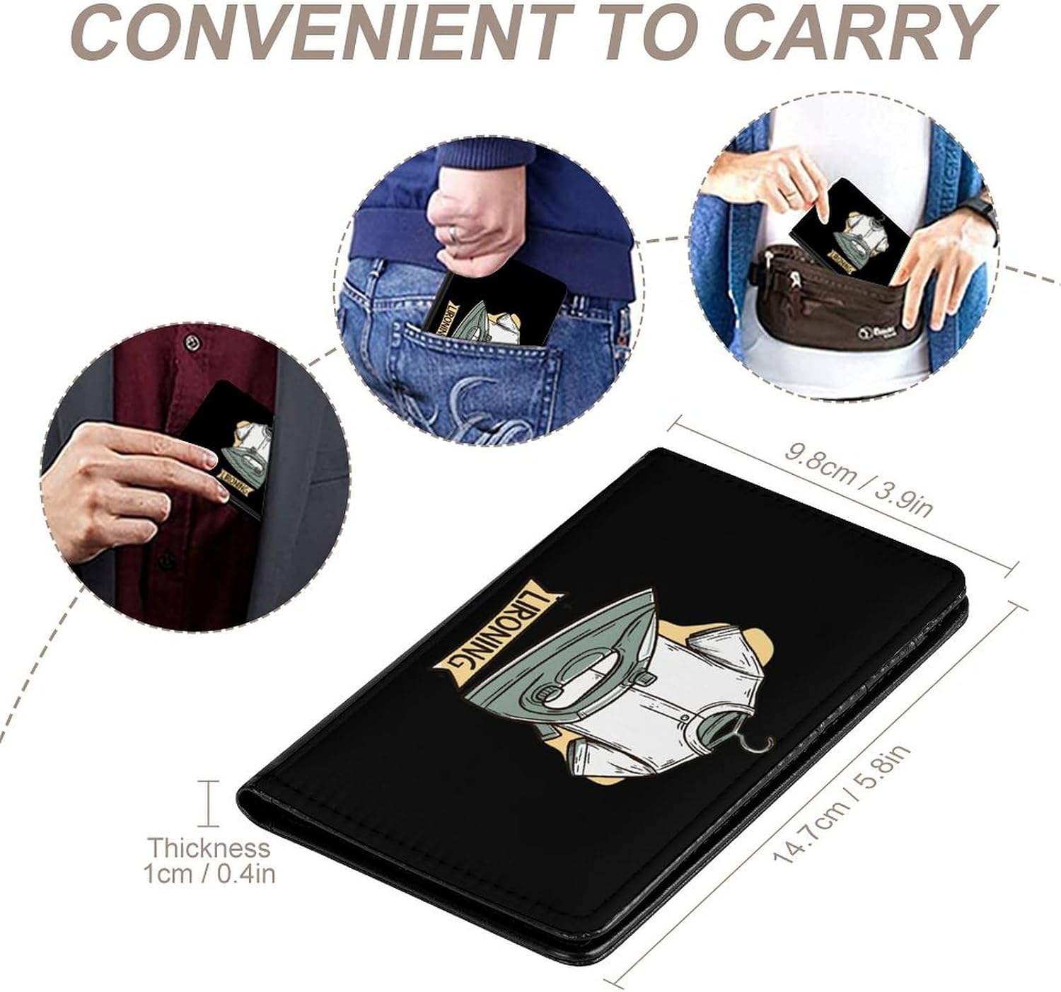 Love Ironing Travel Passport Holder Passports Protective Cover for Women Men with Card Slots
