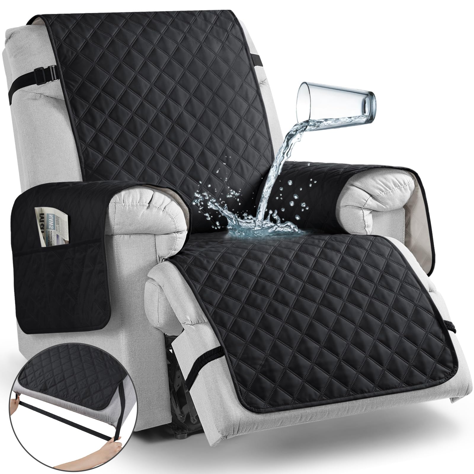 TAOCOCO Non-Slip Recliner Chair Cover Sofa Slipcover, Pet Cover for Small Recliner Chair with Elastic Straps, Washable Reclining Chair Cover Recliner Furniture Protector (23 Small, Chocolate) (B0BWTMS8ZJ) Amazon Price History, Amazon Price Tracker