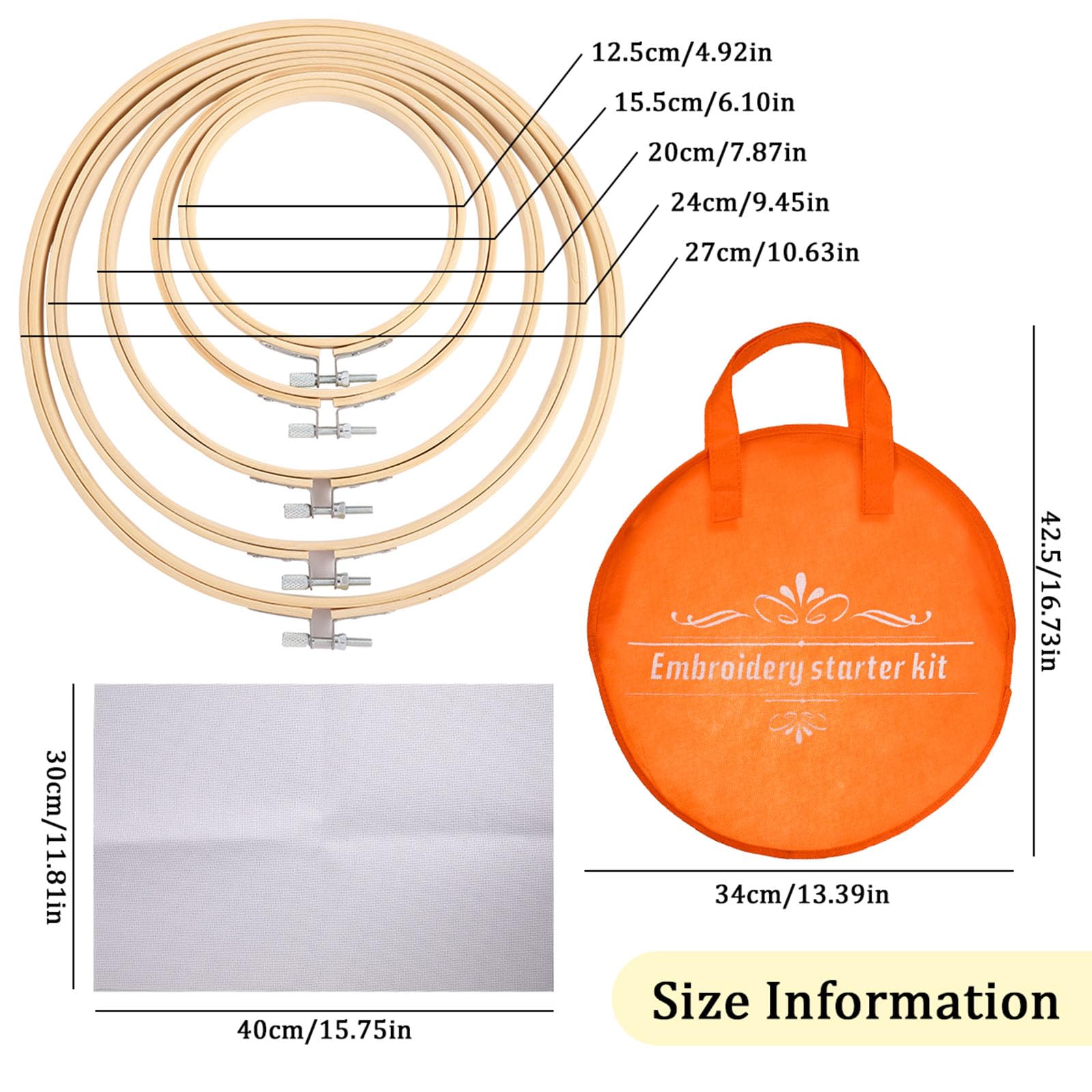 Lerpwige Set di 100 fili da ricamo colorati e strumenti per maglieria, con cerchio per progetti artigianali per esperti, filato morbido