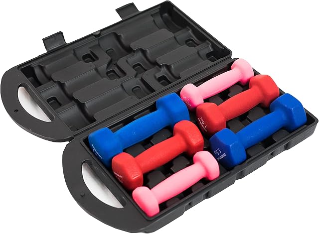 Quickplay Neoprene Dumbell Set Dumbells Fitness Workout Weights Gym Home-Total 6kg