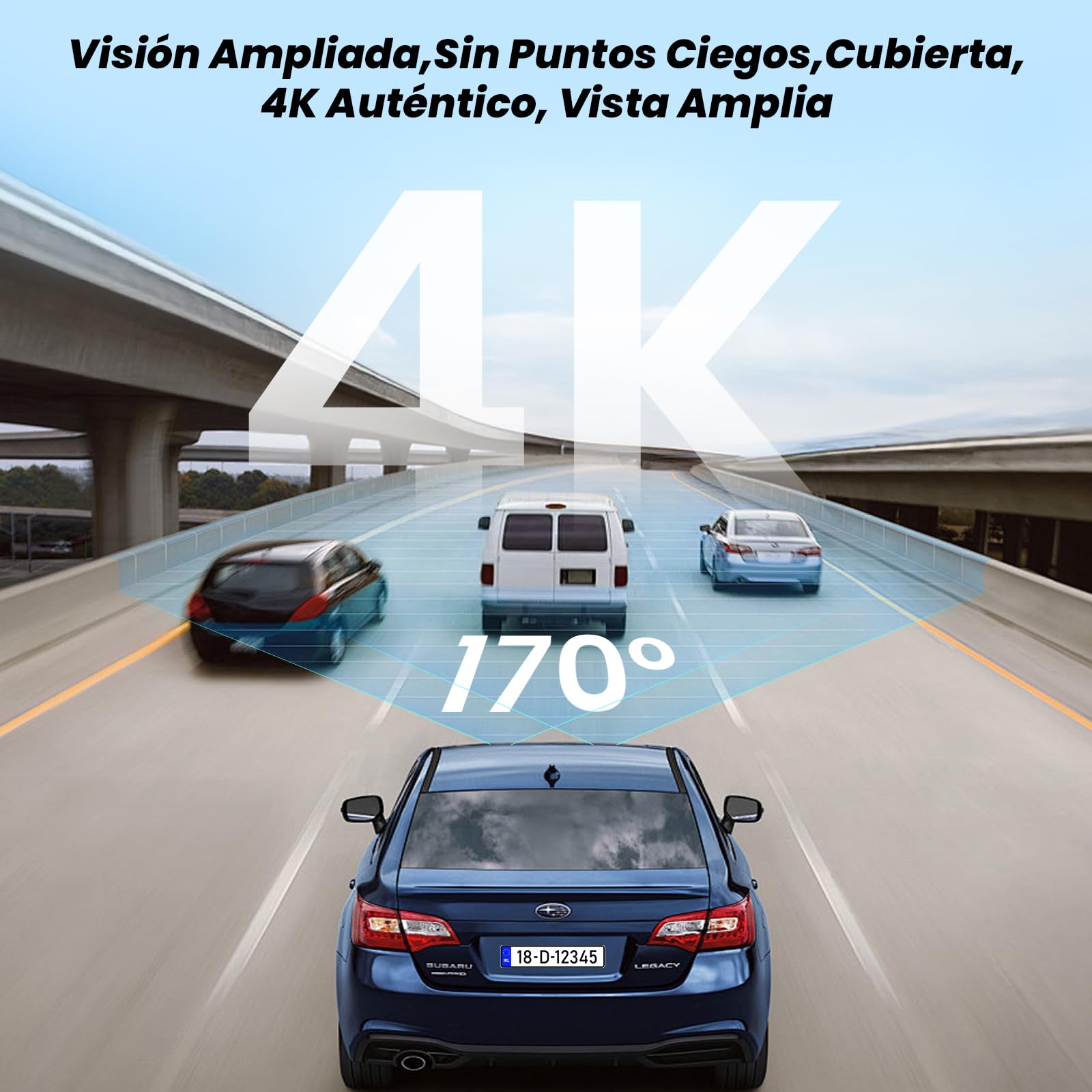 MANKIW 4K/2K Dashcam WiFi Dash Camera para Coches, Mini Cámara para Coche, 4K Front+2K Trasera Dashcam con App,Tarjeta 64GB,Visión Nocturna, WDR, G-Sensor,Grabación en Bucle,Soporta Modo Parking 24H