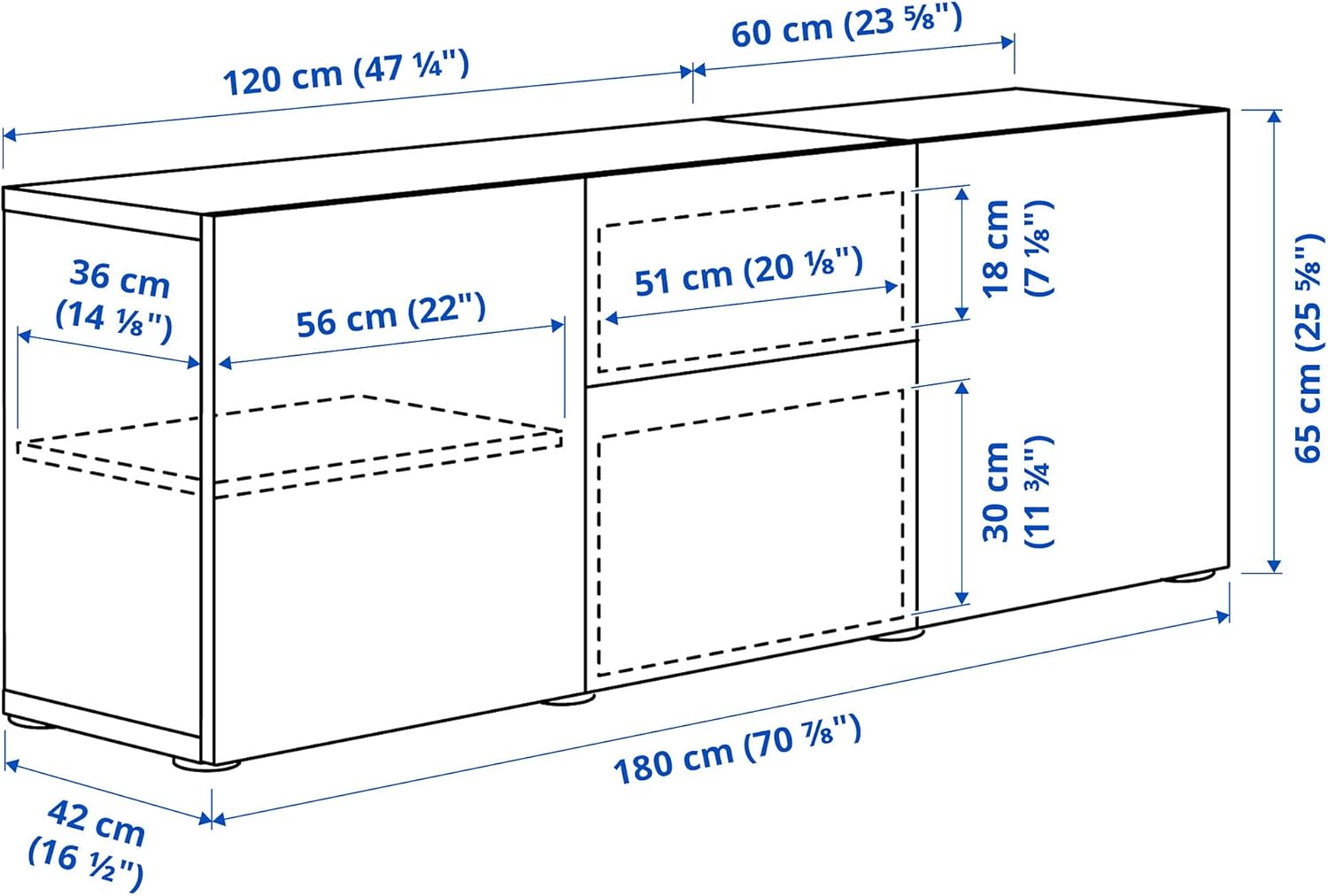 BESTÅ Storage Combination with Drawer, Black Brown/Cels Biken High Gloss/Beige, 180x42x65cm