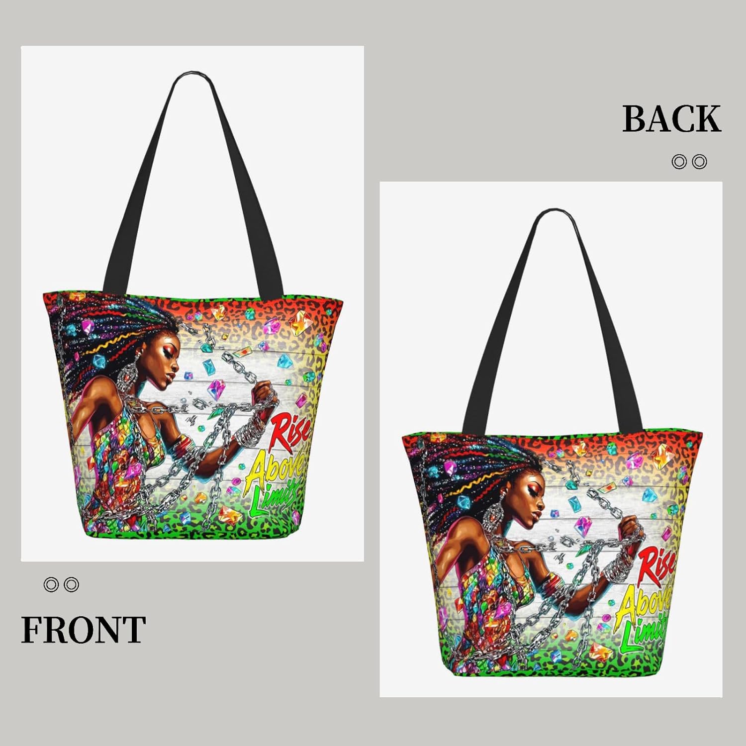 Tote Bag for Women with Zipper - Large Reusable Grocery Bag, Everyday Carry All for Work, Shopping, Gift for Her - Image 6