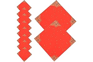 NUOBESTY 20 Sheets Chinese Red Xuan Papers Fu Character Calligraphy Red Papers