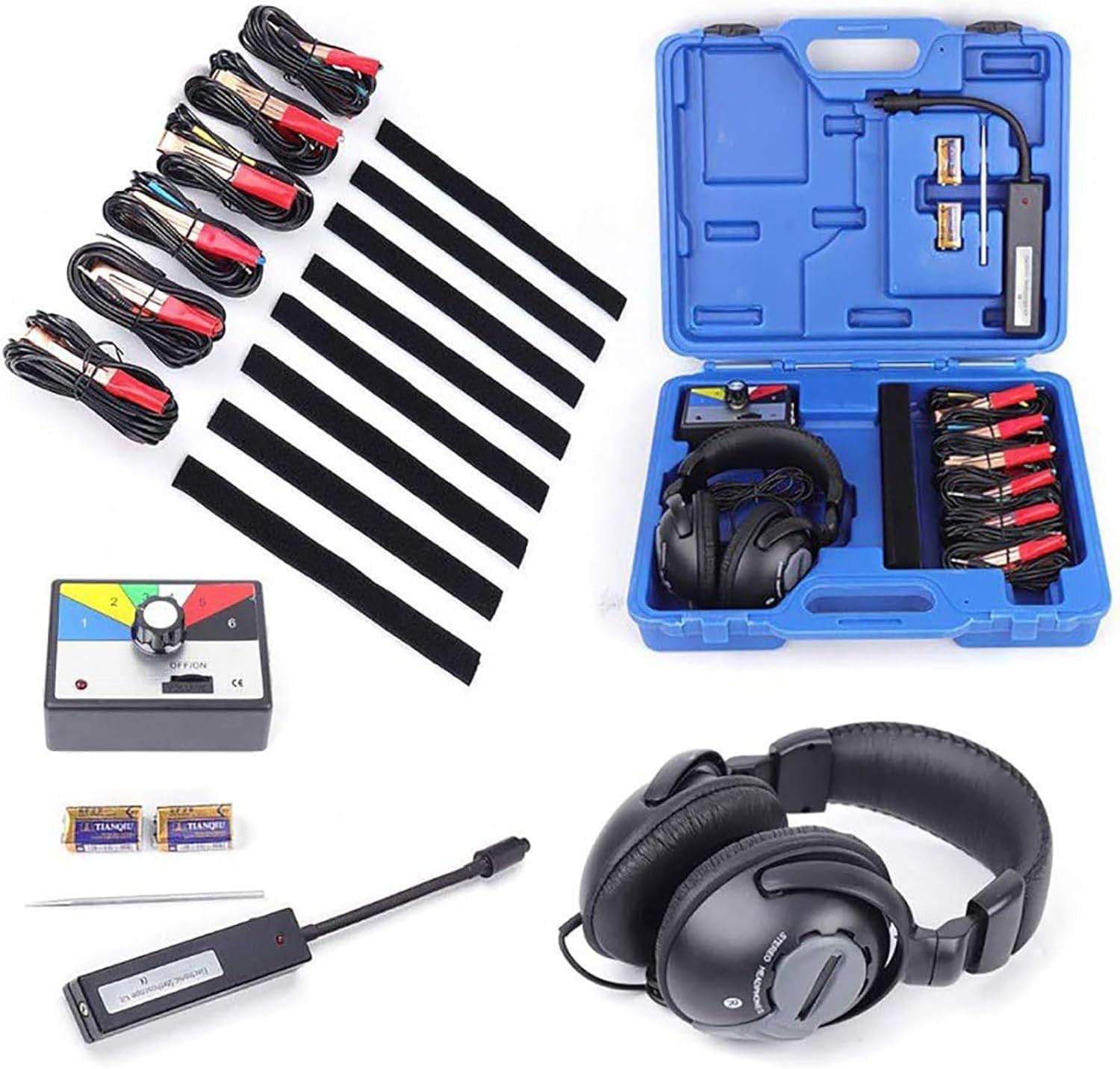 Estetoscopio Electrónico para Automóvil, Sistema De Chasis De Automóvil De 6 Canales, Kit De Diagnóstico De Estetoscopio Electrónico con Auriculares, para Herramienta De Reparación De Senso