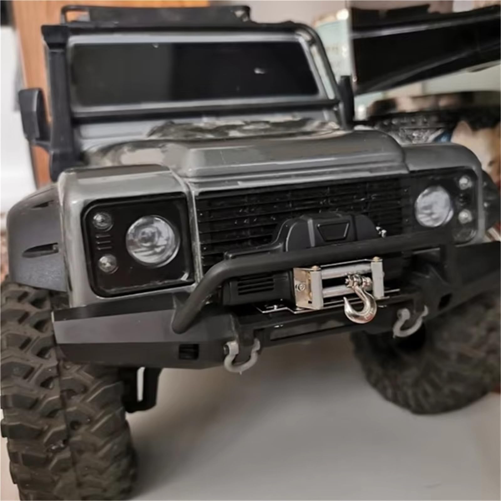 RC Coche Piezas para Axial para SCX10 para TRAXXAS para TRX4 1/10 Coche Trepador De Control Remoto Piezas Accesorios Cabrestante Automático De Metal con Línea De Control 3CH
