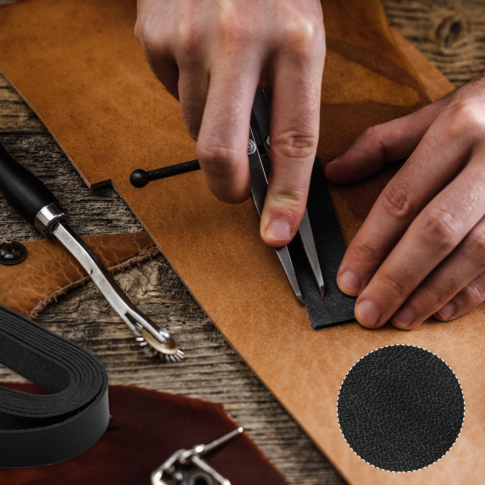 Laniere Cuir 2cm X 2 m Sangles Plates en Cuir, Lanière Cuir au Metre | pour Bricoler des Ceintures, des Serre-Tailles, des Bracelets De Montre, des Ceintures Tressées, Bien d'autres Choses Encore