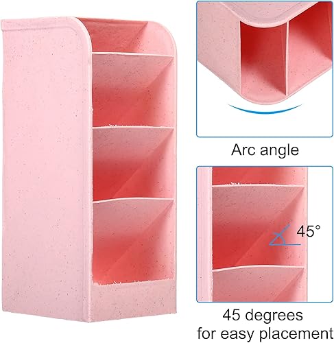 Miniatura 5 de PATIKIL Portalápices de 4 compartimentos, 8 x 3.5 x 3 pulgadas, soporte de plástico para bolígrafos, organizador de lápices, soporte para brochas de