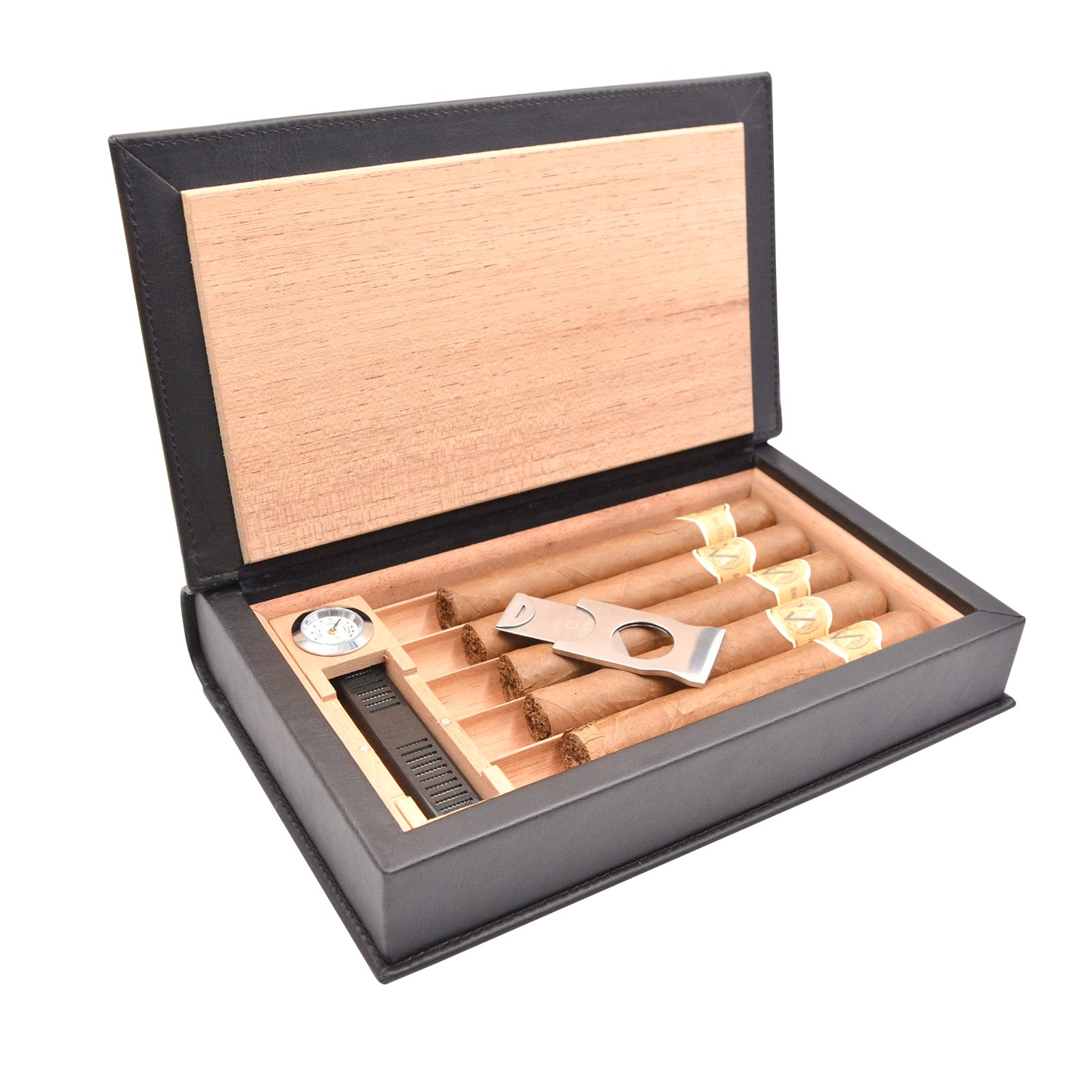 Buy Cigar Box, Volenx Cedar Wooden Travel Cigar Humidifier Box with