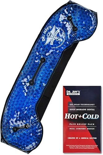 Miniatura 1 de Paquete de hielo para migraña, sinusitis, dolor dental, TMJ Alivio  Máscara de gel de enfriamiento para ojos  Paquete de frío caliente de grado