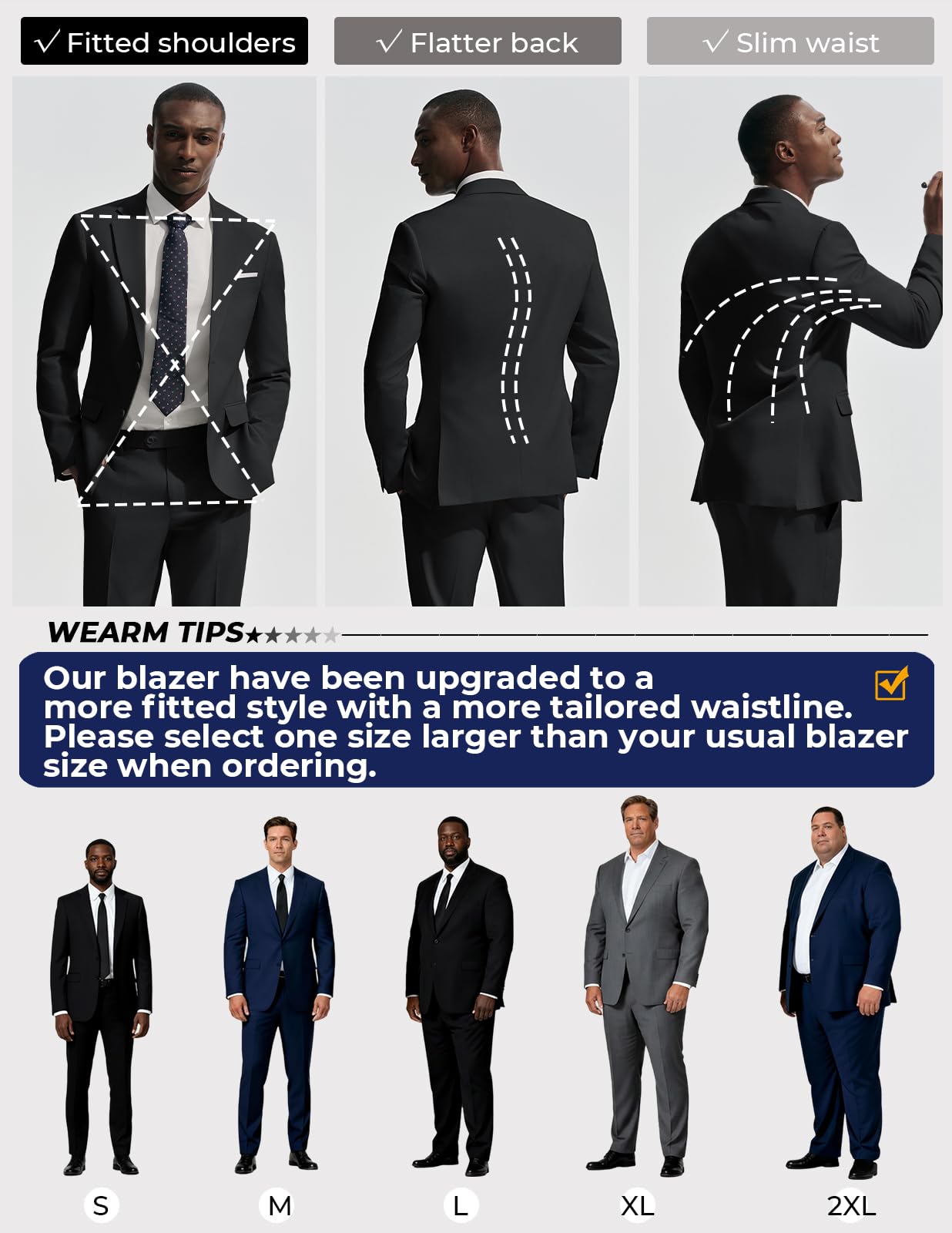 PJ PAUL JONES Herren Anzug 2 Teilig Slim Fit Modern Herrenanzug mit 2 Knöpfe Sakko Hose für Business Hochzeit Party