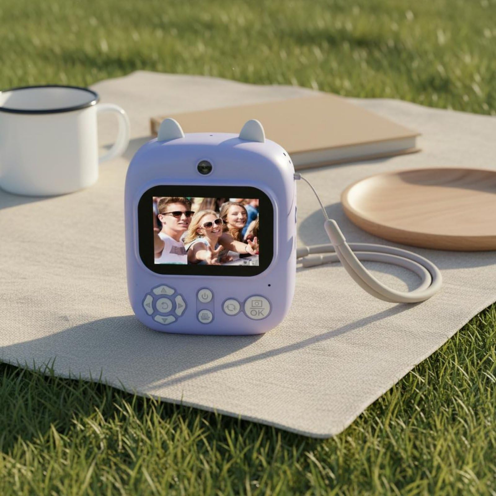 Fotocamera Instantanea per Bambini Fotocamera Digitale per Bambini Fotocamera a Stampa Immediata Doppio Obiettivo Funzione Selfie Facile da Usare, Rosa